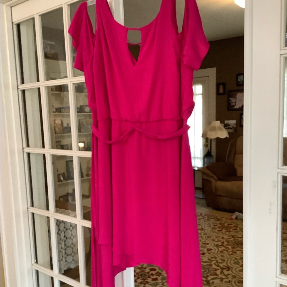 Lane Bryant Hot Pink Sz28 Uneven Hem